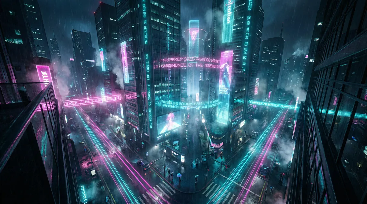 午夜dj免费观看在线视频 竖屏短剧平台首页背景 - 赛博朋克都市夜景